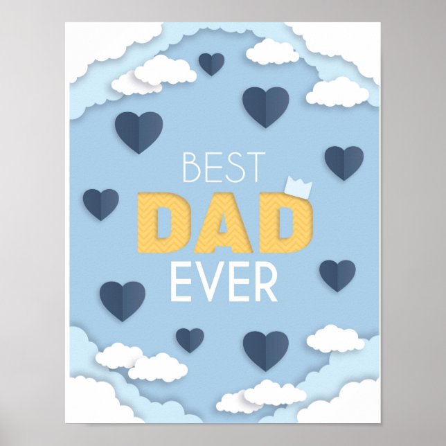 Bästa Pappa någonsin Cute Fars dag Poster (Framsidan)