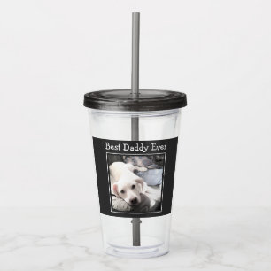Bästa pappa någonsin Cute Puppy Hund Photo Grått Take Away Mugg