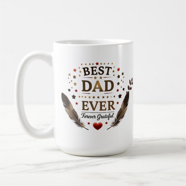 Bästa Pappa någonsin - djärv och tacksam Kaffemugg (Vänster)