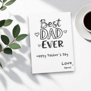 Bästa Pappa någonsin Doodle Personlig Fars dag Kort