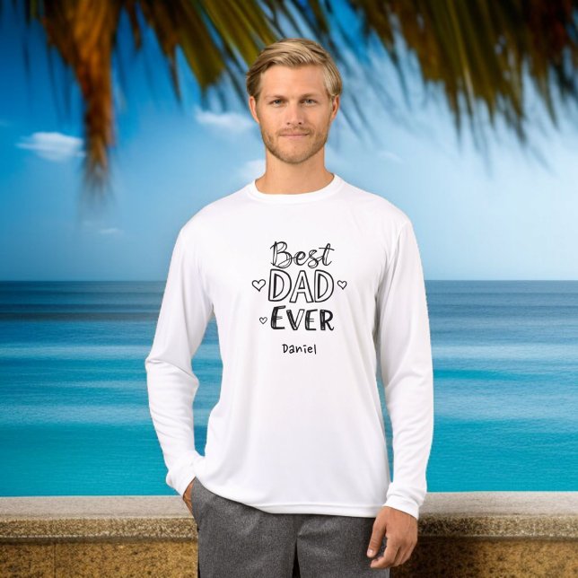 Bästa Pappa någonsin | Doodle Script Fars dag Gift T Shirt (Skapare uppladdad)