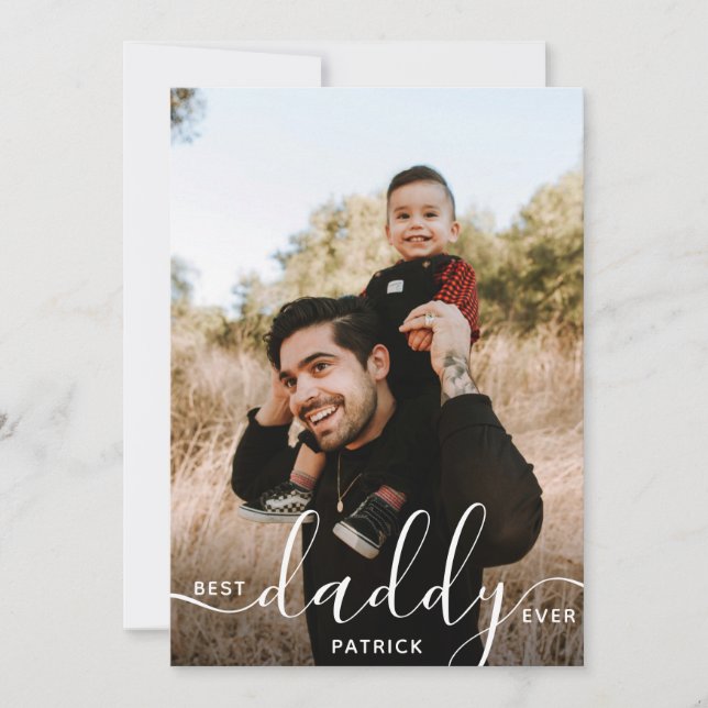 Bästa pappa någonsin-eget namn Fotopått för Pappa Kort (Framsida)