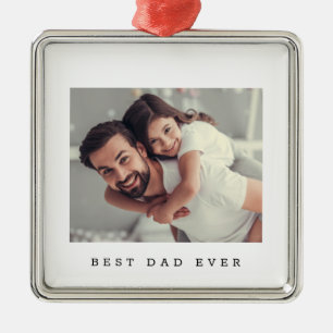 Bästa pappa någonsin Enkel bild på båda sidor Julgransprydnad Metall