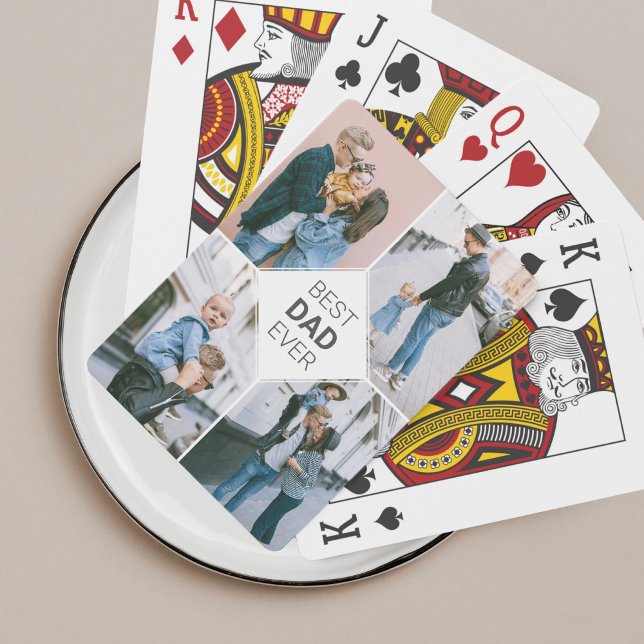 Bästa Pappa någonsin - enkel fotokollage Casinokort (Skapare uppladdad)