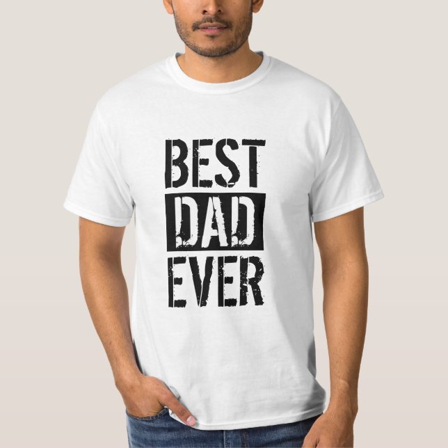 Bästa Pappa någonsin Enkelt Fars dag Gift T-Shirt (Framsida)