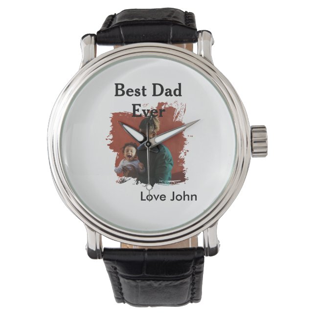 Bästa pappa någonsin faderns pappas present foto n armbandsur (Framsida)
