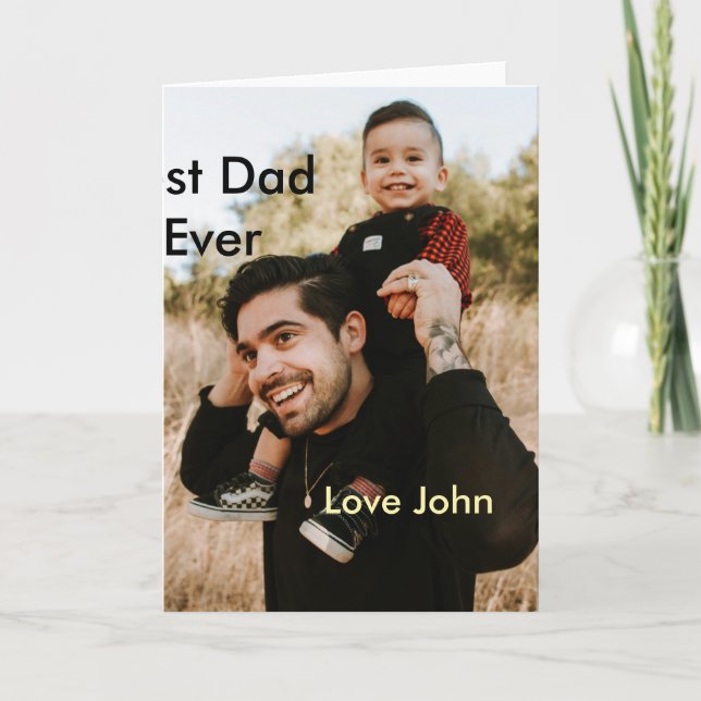 Bästa pappa någonsin faderns pappas present foto n kort (Framsida)