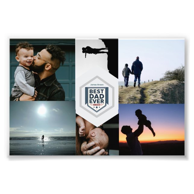 Bästa pappa någonsin Faderskap Typografi Design Fototryck (Framsidan)