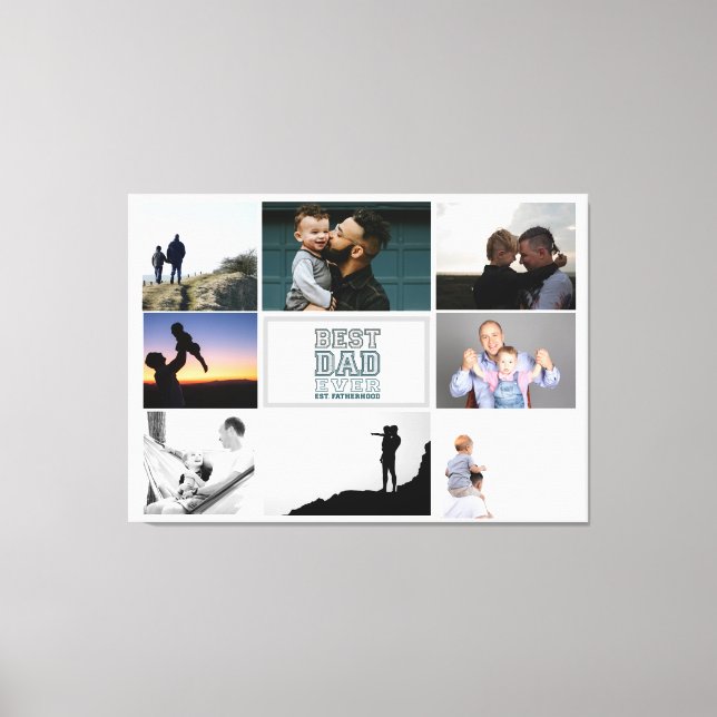 Bästa pappa någonsin Faderskapsdesign för fotokoll Canvastryck (Framsida)