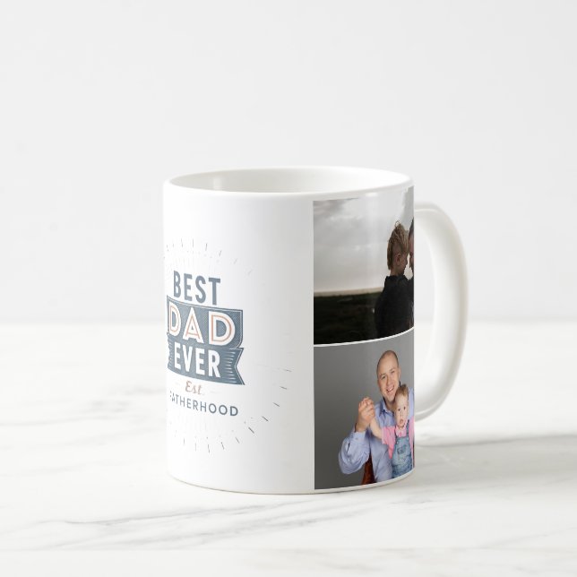 Bästa pappa någonsin Faderskapsdesign för fotokoll Kaffemugg (Framsida höger)