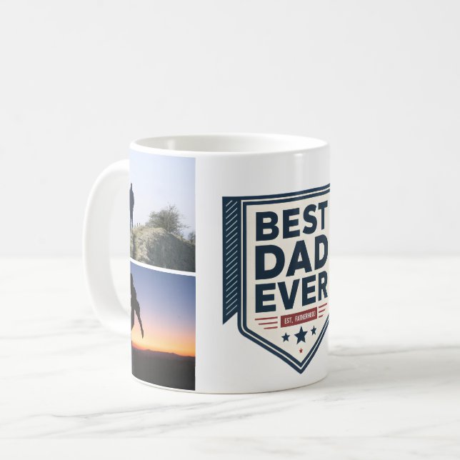 Bästa pappa någonsin Faderskapsdesign för fotokoll Kaffemugg (Framsida vänster)