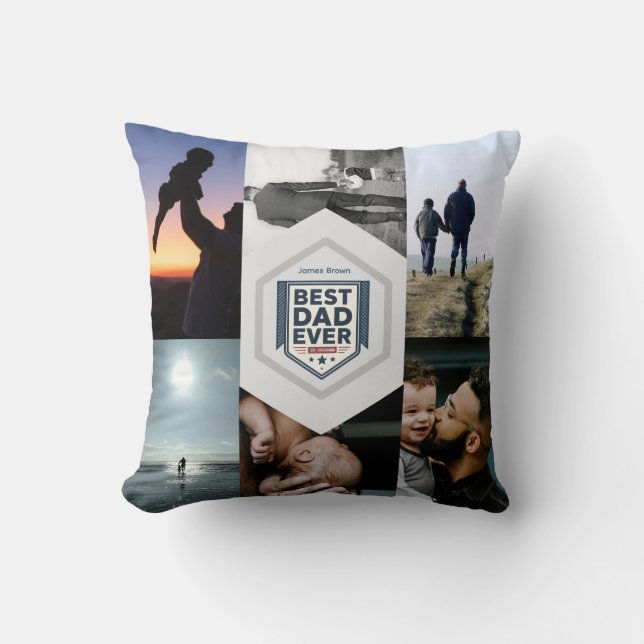 Bästa pappa någonsin Faderskapstypografi Design Kudde (Framsida)