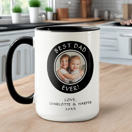 Bästa pappa någonsin Familjefoto Modern rolig mall Mugg