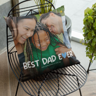 Bästa Pappa någonsin-familjfoto Kudde