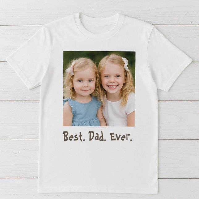 Bästa Pappa någonsin-familjfoto T Shirt (A Father’s Day gift straight from the heart – personalize with your favorite photo.)