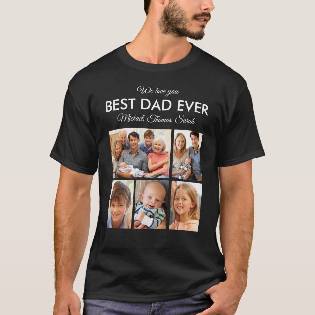 Bästa Pappa någonsin Far-familjens fotosamling T Shirt (Framsida)