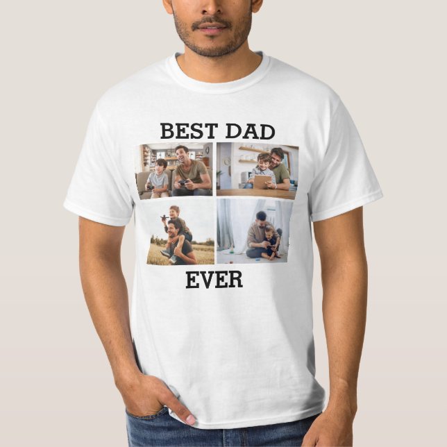 Bästa Pappa någonsin Far-pappa Photo Collage Bild T Shirt (Framsida)