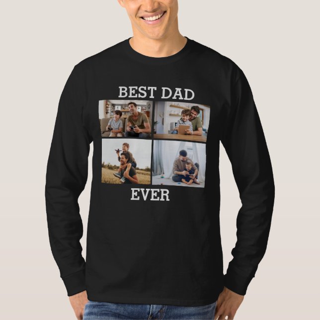 Bästa Pappa någonsin Far-pappa Photo Collage Bild T Shirt (Framsida)