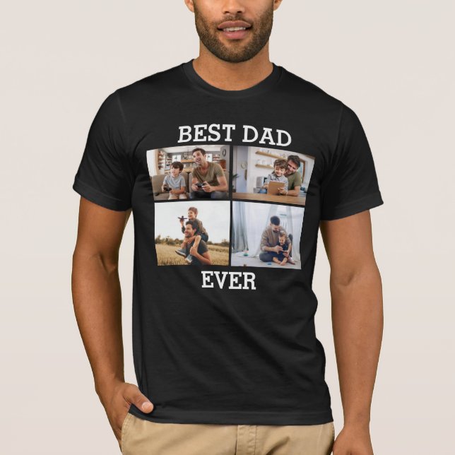 Bästa Pappa någonsin Far-pappa Photo Collage Bild T Shirt (Framsida)