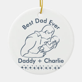 Bästa Pappa någonsin, Far som innehar nyfödd bebis Julgransprydnad Keramik