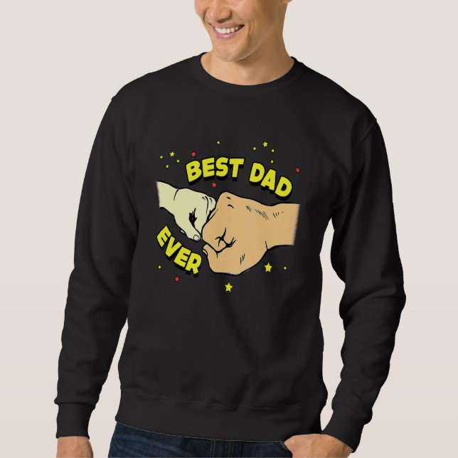 Bästa Pappa någonsin Far & son Fist Bump Fars dag Lång Ärmad Tröja (Framsida)