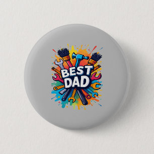 Bästa Pappa någonsin - färgstark Verktyg-design fö Knapp
