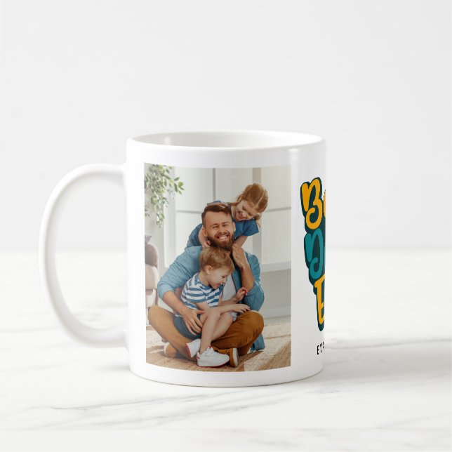 Bästa Pappa någonsin Fars dag 2-fotokollage Kaffemugg (Vänster)