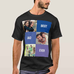 Bästa Pappa någonsin Fars dag 3 Fotokollage T Shirt