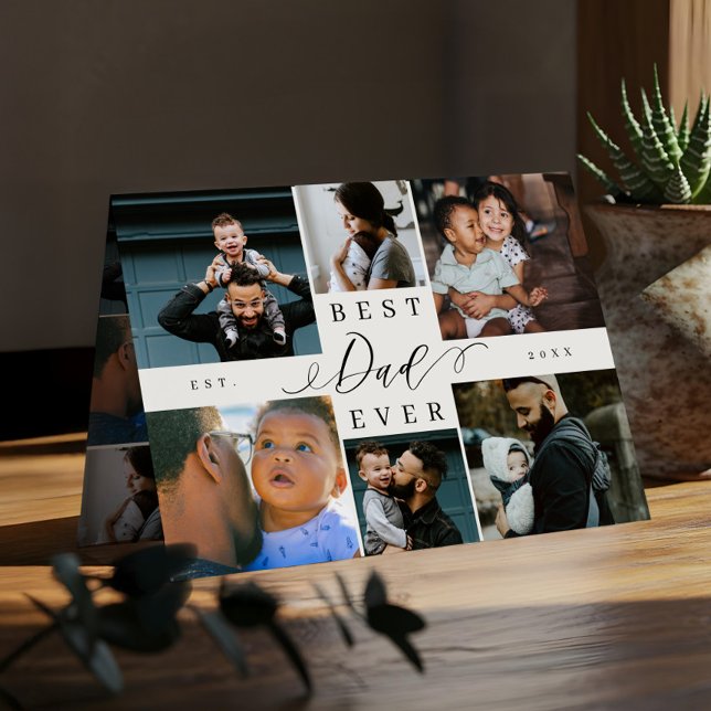 Bästa Pappa någonsin | Fars dag 6 Fotokollage Kort (Best Dad Ever | Father's Day 6 Photo Collage Card)
