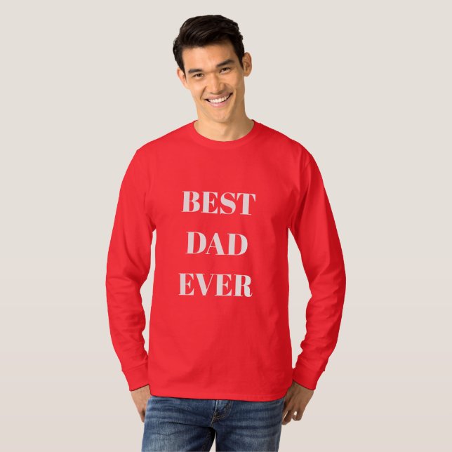 Bästa Pappa någonsin Fars dag Birthday Gift Red 20 T Shirt (Hel framsida)