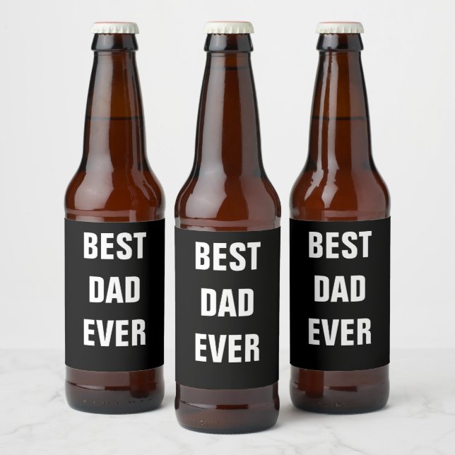 Bästa Pappa någonsin Fars dag födelsedag 2022 Anpa Ölflaska Etikett (Flaskor)