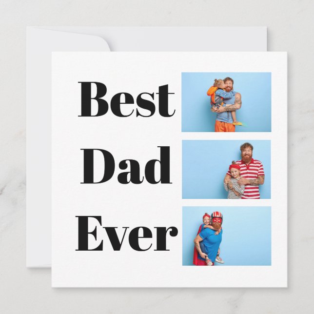Bästa pappa någonsin | Fars dag Foto Collage Julkort (Framsida)