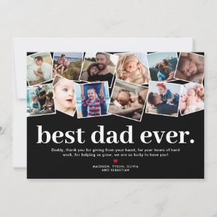 Bästa pappa någonsin Fars dag Foto Collage Kort
