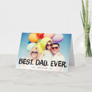 Bästa pappa någonsin Fars dag Foto Grattiskort Kort