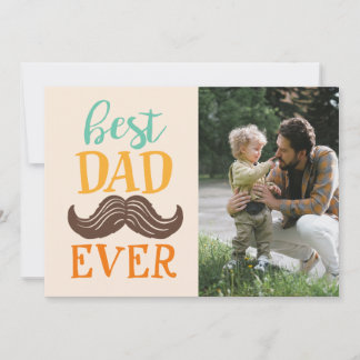 Bästa pappa någonsin Fars dag Foto med mustasch Julkort