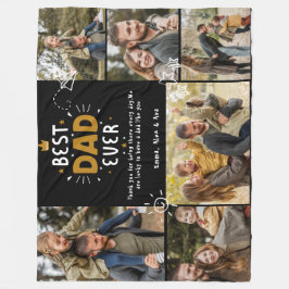 Bästa pappa någonsin fars dag fotokollage-familjen fleecefilt