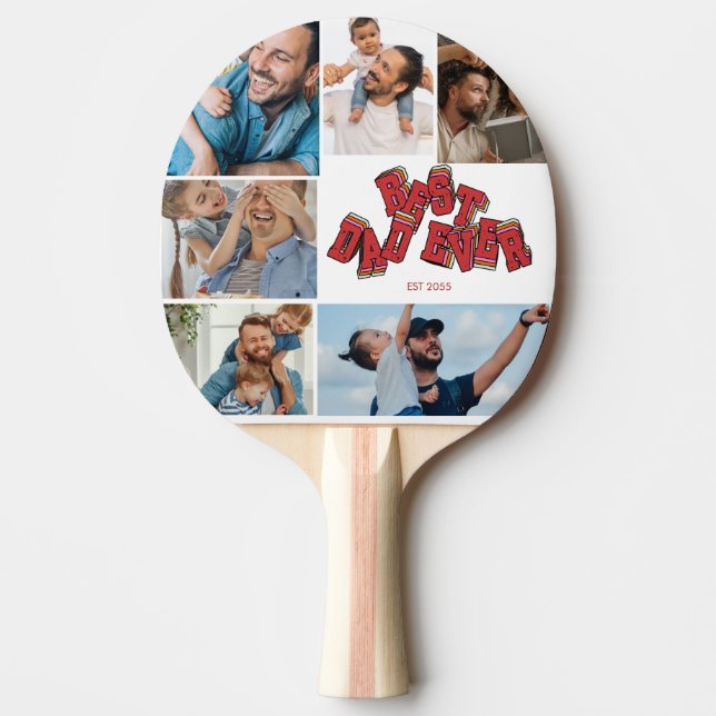 Bästa pappa någonsin Fars dag fotokollage minnessa Pingisracket (Framsidan)