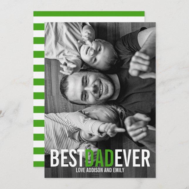Bästa Pappa någonsin Fars dag-fotokort Kort (Fram/baksida)
