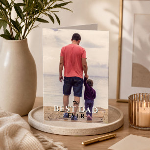 Bästa pappa någonsin Fars dag Full familjefoto Kort