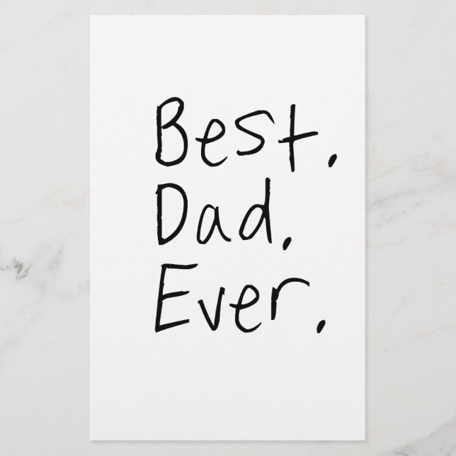 Bästa pappa någonsin. Fars dag-gåva Brevpapper (Framsida)