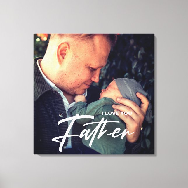 Bästa Pappa någonsin Fars dag-gåva | Tack Photo Canvastryck (Framsida)