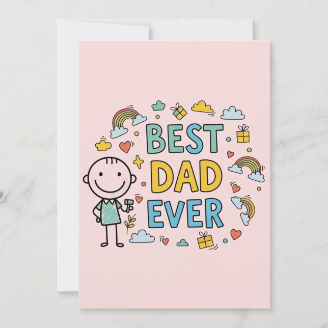 Bästa Pappa någonsin Fars dag Inbjudningar (Framsida)