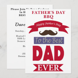 Bästa Pappa någonsin Fars dag-kräftvärk BBQ Party Inbjudningar