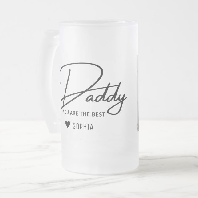 Bästa pappa någonsin Fars dag Photo Personlig Frostat Ölglas (Framsida vänster)