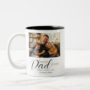Bästa pappa någonsin Fars dag present Foto Två-Tonad Mugg