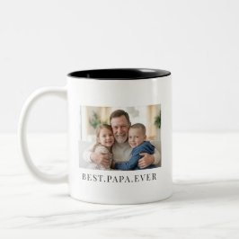 Bästa Pappa Någonsin Fars Dag Present Foto  Två-Tonad Mugg