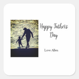 Bästa pappa någonsin fars dag son dotter pappa pap fyrkantigt klistermärke