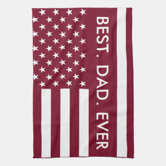 Bästa Pappa någonsin Fars dag-typografi USA flagga Kökshandduk