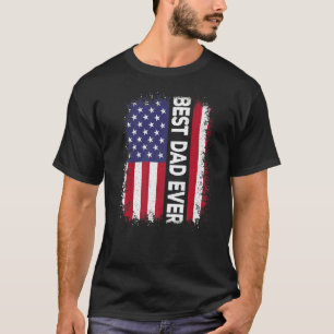 Bästa Pappa någonsin Fars dag USA Amerika Flagga V T Shirt