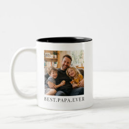Bästa Pappa Någonsin Fars Dagen Present Foto  Två-Tonad Mugg